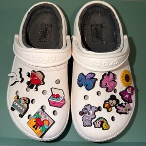 CROCS White Clogs with Fun Charms